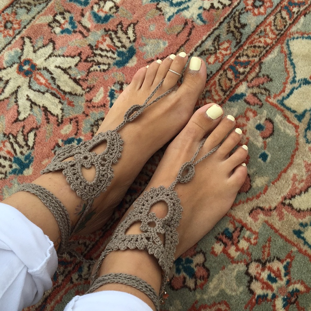 Bohemian style Handmade barefoot sandal